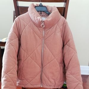 Topshop Oversized Corduroy Puffer Jacket